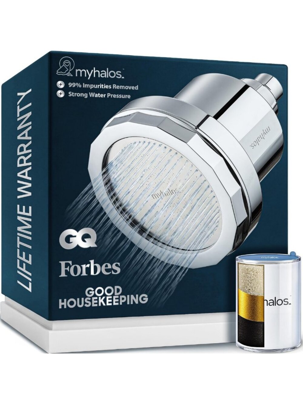Filtered Shower Head for Hard Water - Chrome Shower Filter for Clean Water